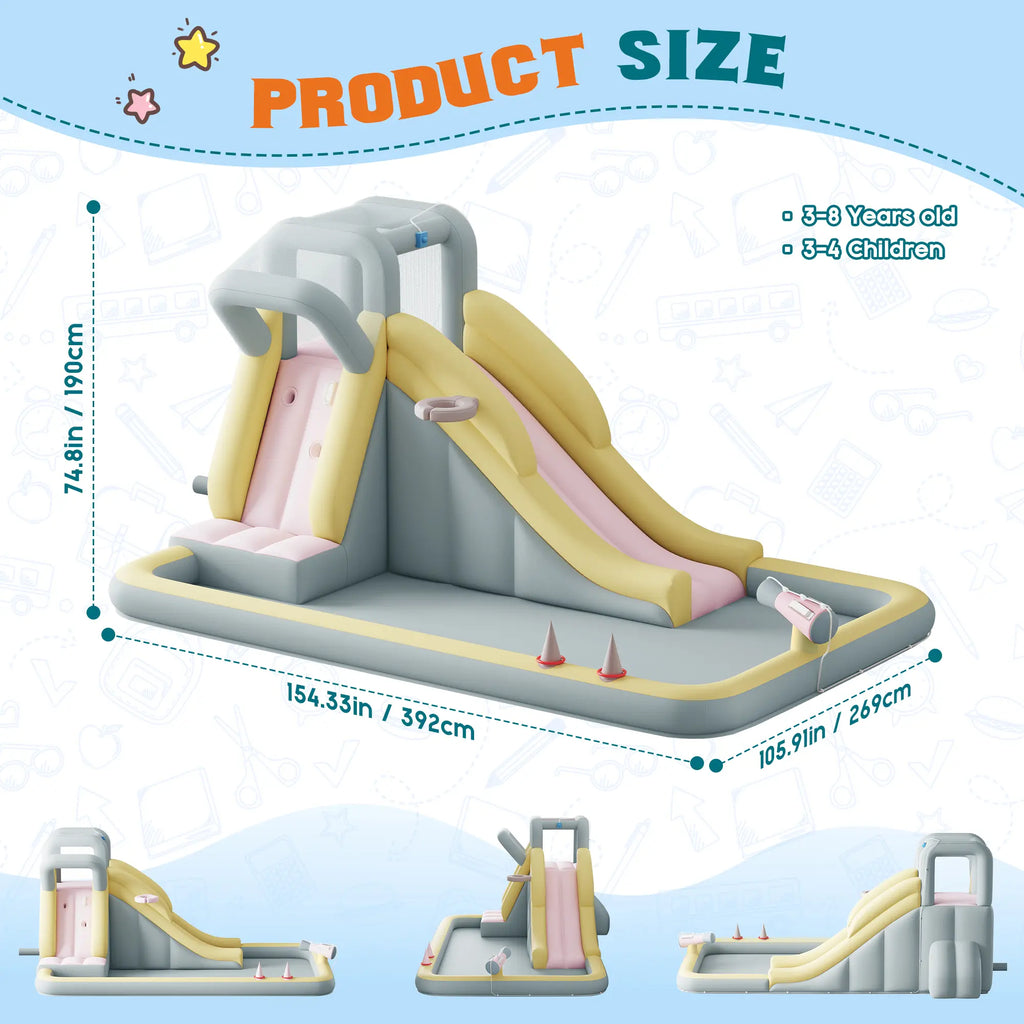 Inflatable Bounce House with Slide for Kids